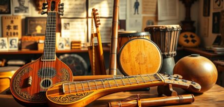 Instrumentos musicais raros de diferentes partes do mundo